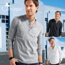 Langarmshirt mit Knopfleiste