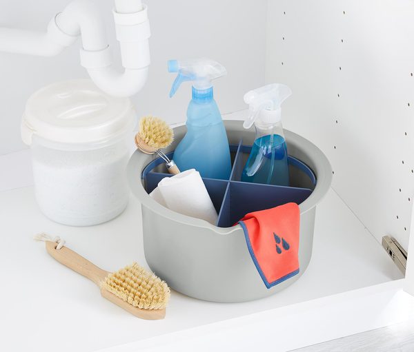 Drehbarer Aufbewahrungseimer mit separaten Trennwänden von Tchibo für 9