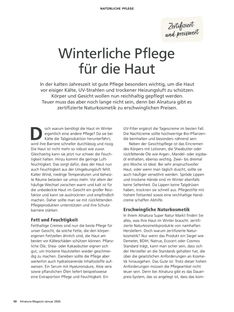 Alnatura Prospekt vom 01.01.2026, Seite 50