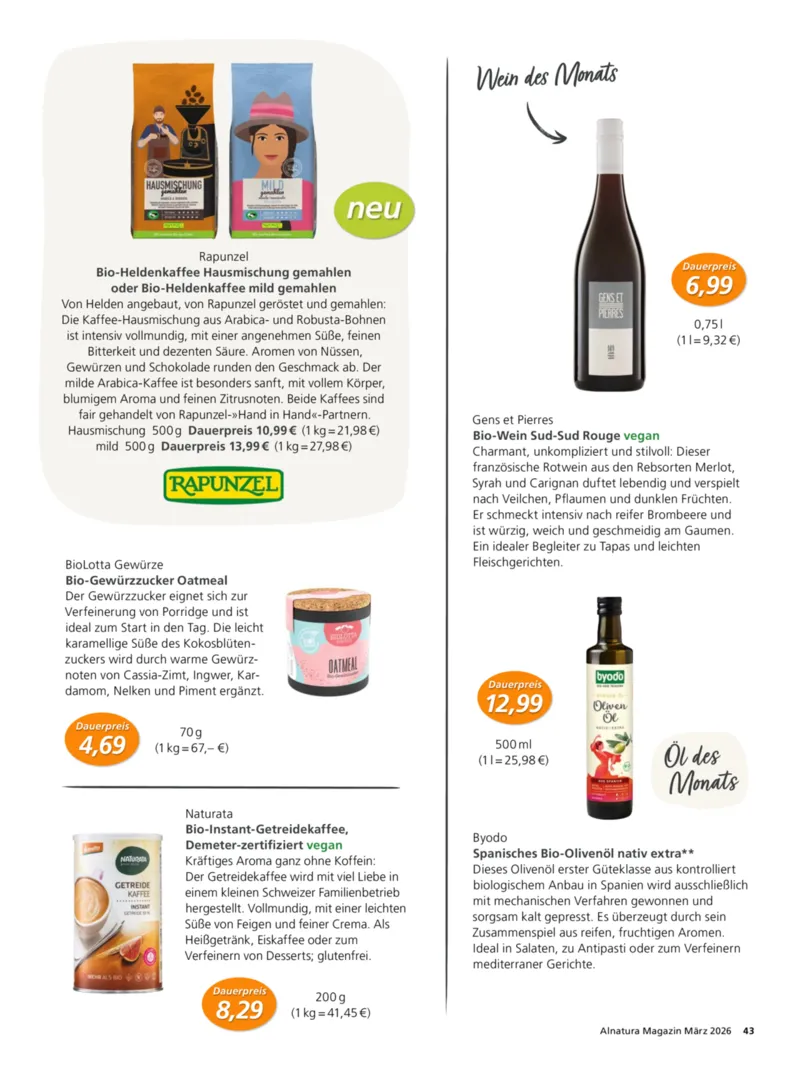 Alnatura Prospekt vom 01.03.2026, Seite 43