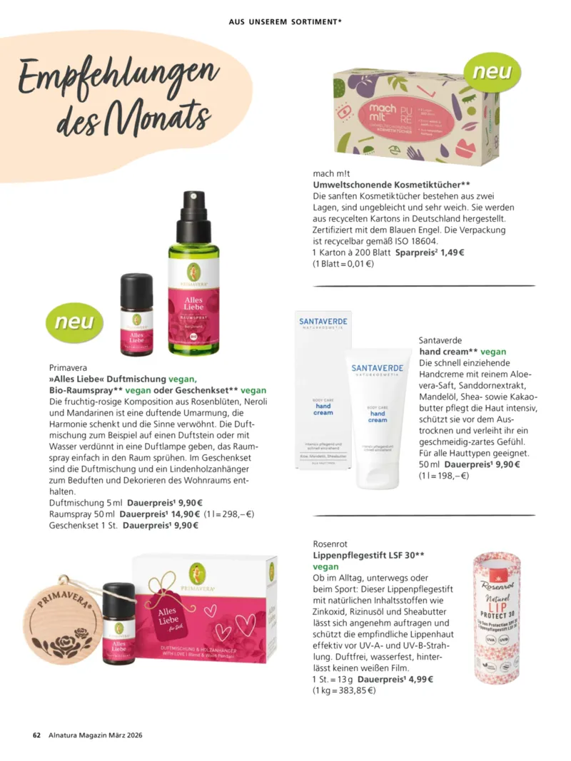 Alnatura Prospekt vom 01.03.2026, Seite 62