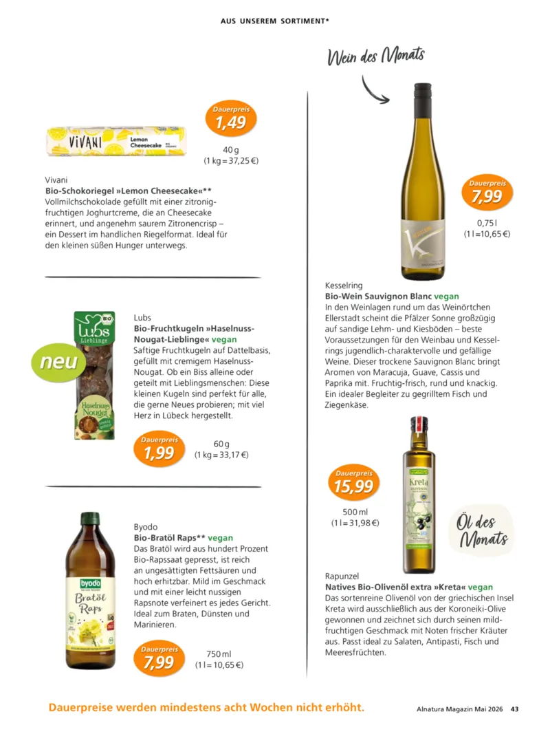 Alnatura Prospekt vom 01.05.2026, Seite 43