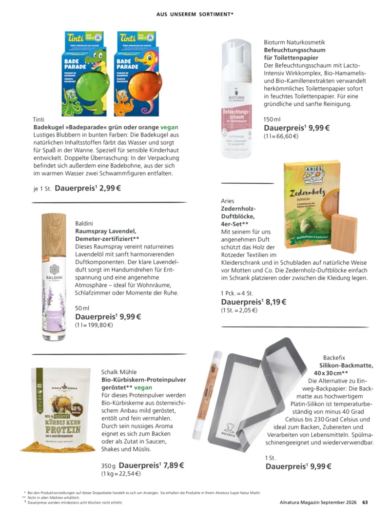 Alnatura Prospekt vom 01.09.2026, Seite 63