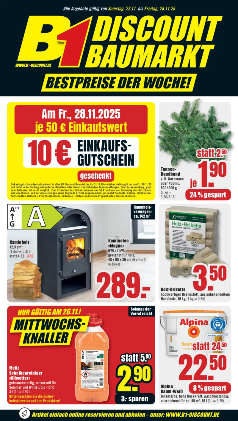 B1 Discount Prospekt vom 22.11.2025, Seite 1