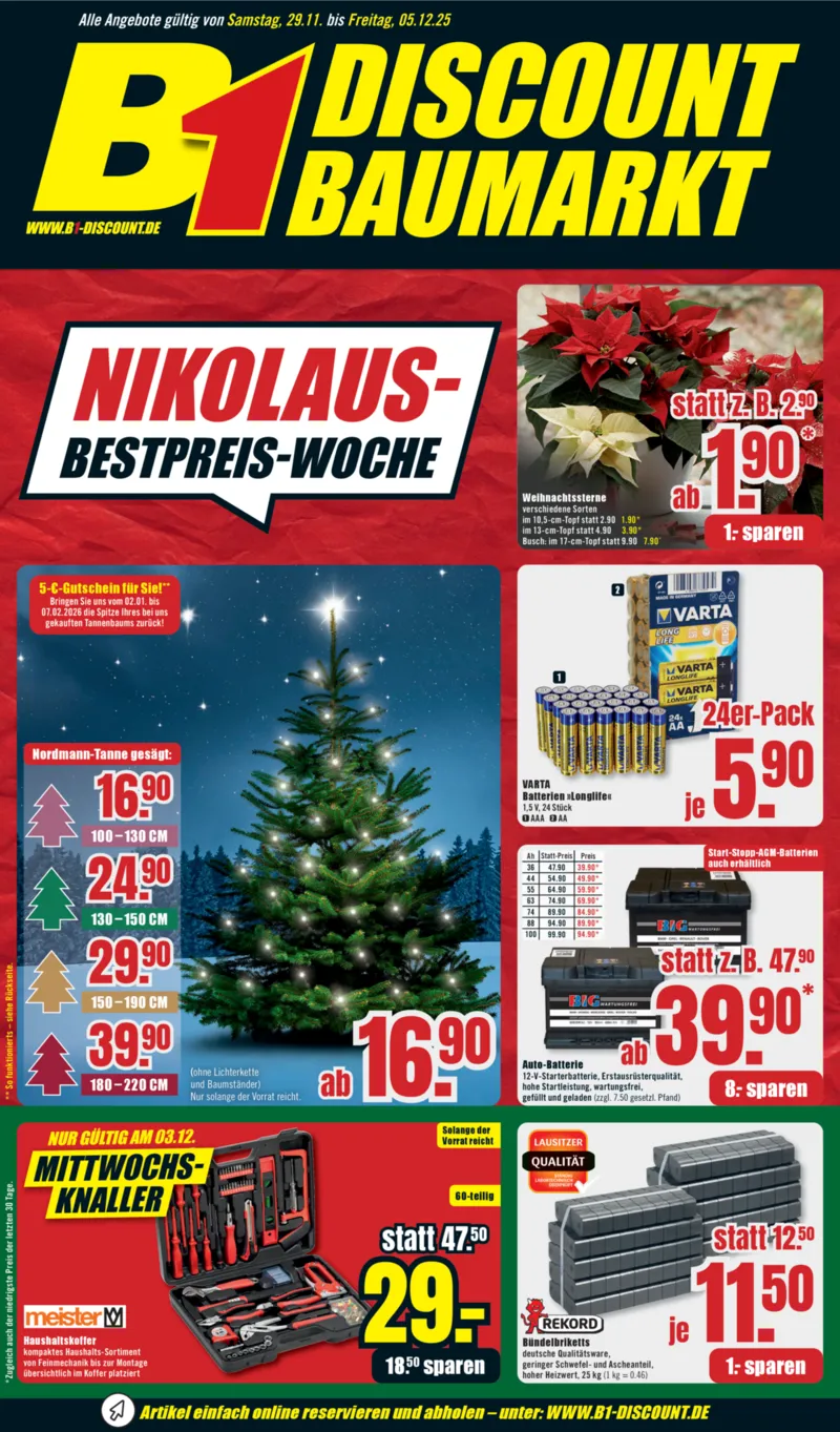 B1 Discount Prospekt vom 29.11.2025, Seite 1