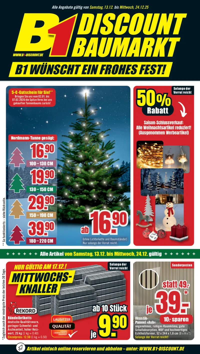 B1 Discount Prospekt vom 13.12.2025, Seite 1