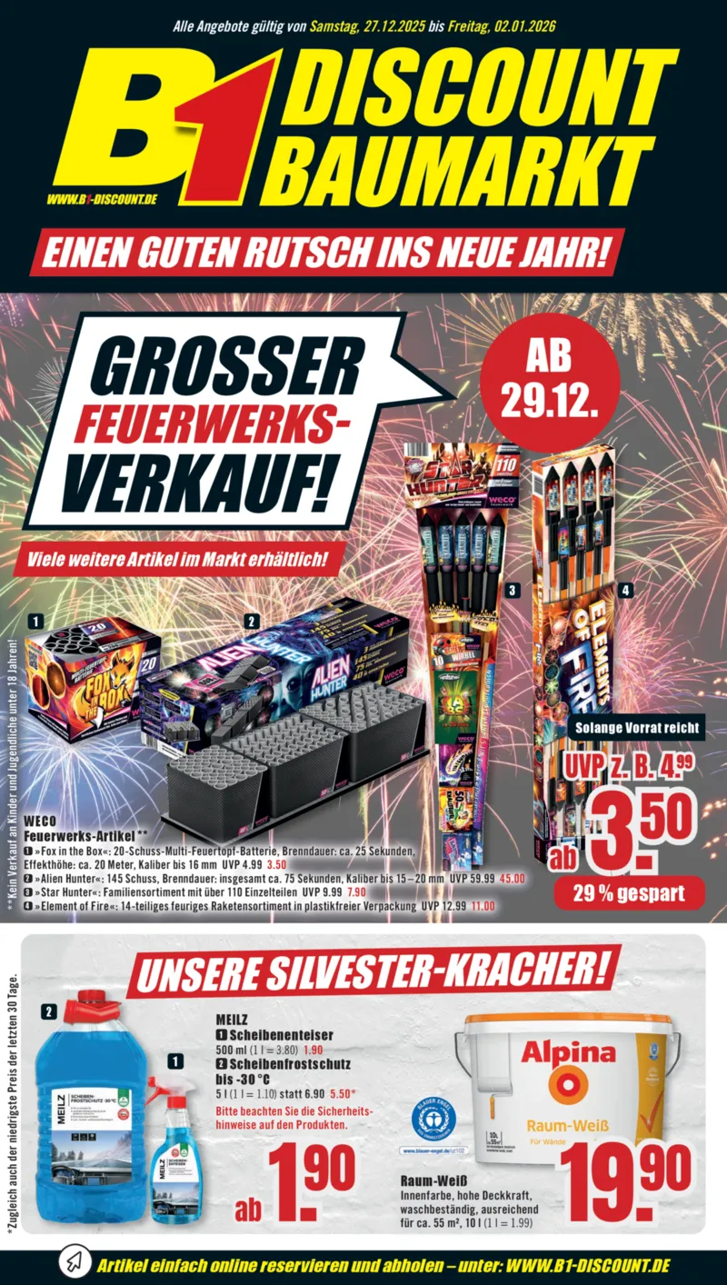 B1 Discount Prospekt vom 27.12.2025, Seite 1