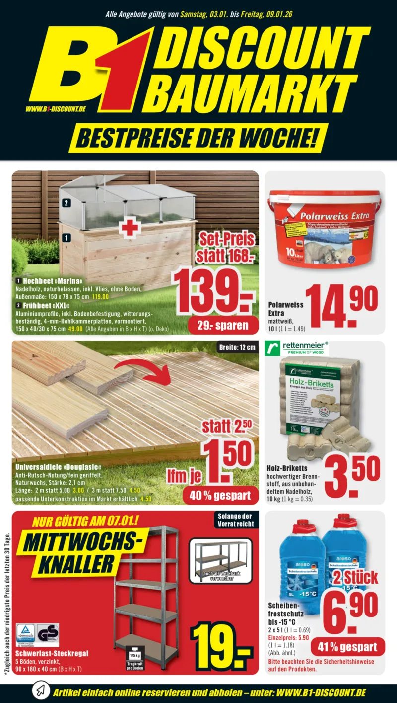 B1 Discount Prospekt vom 03.01.2026, Seite 1