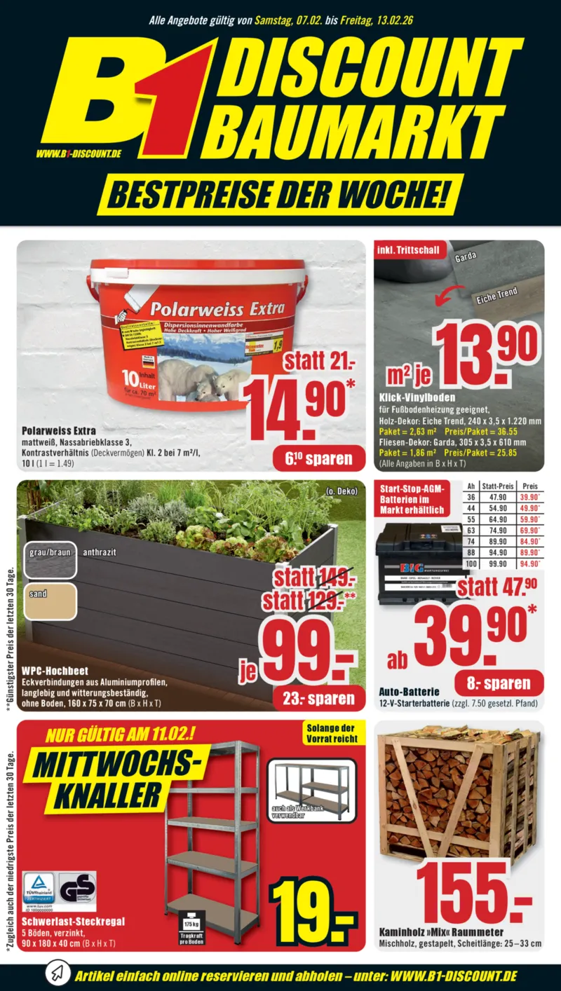 B1 Discount Prospekt vom 07.02.2026, Seite 1