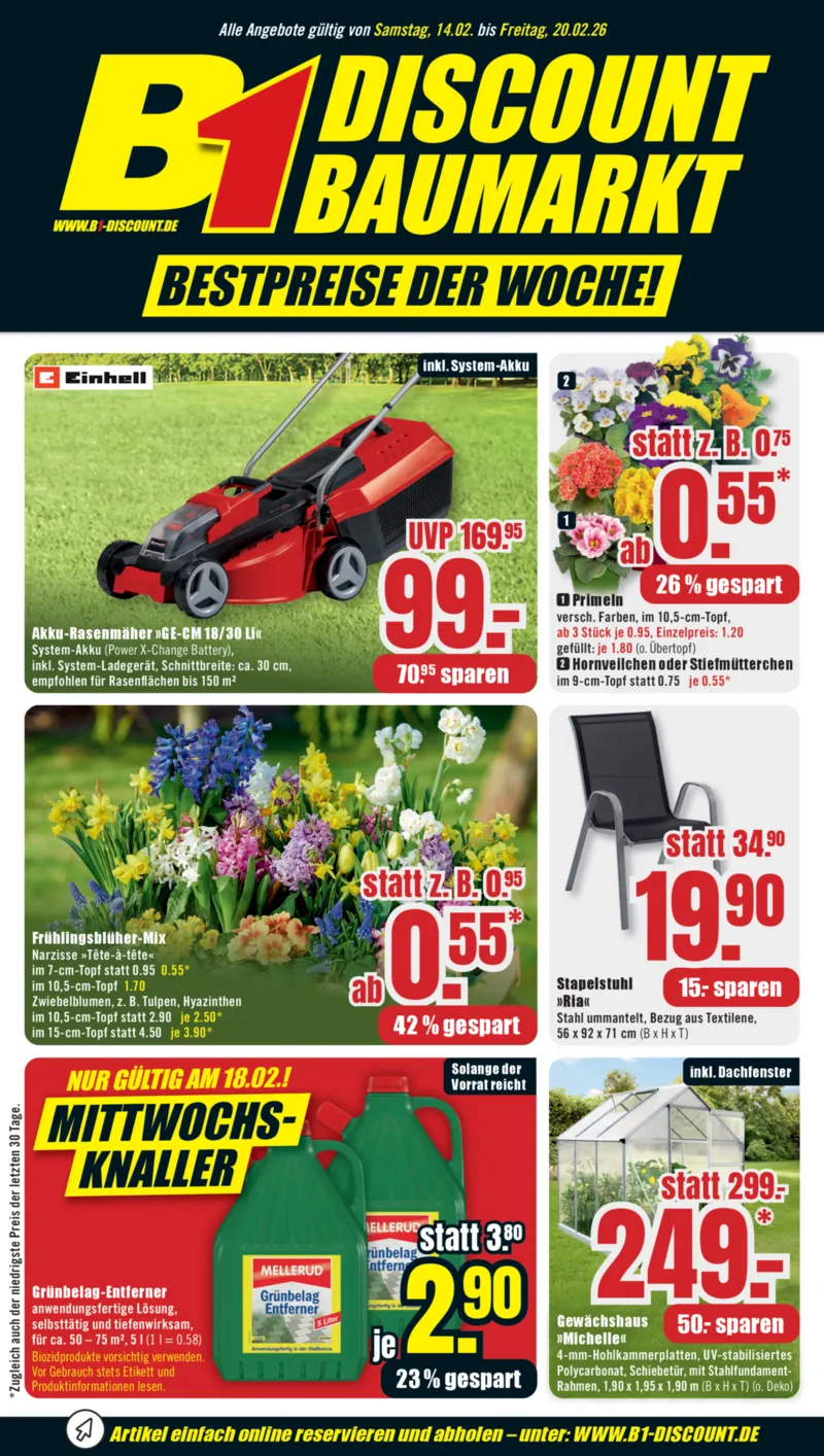 B1 Discount Prospekt vom 14.02.2026, Seite 1