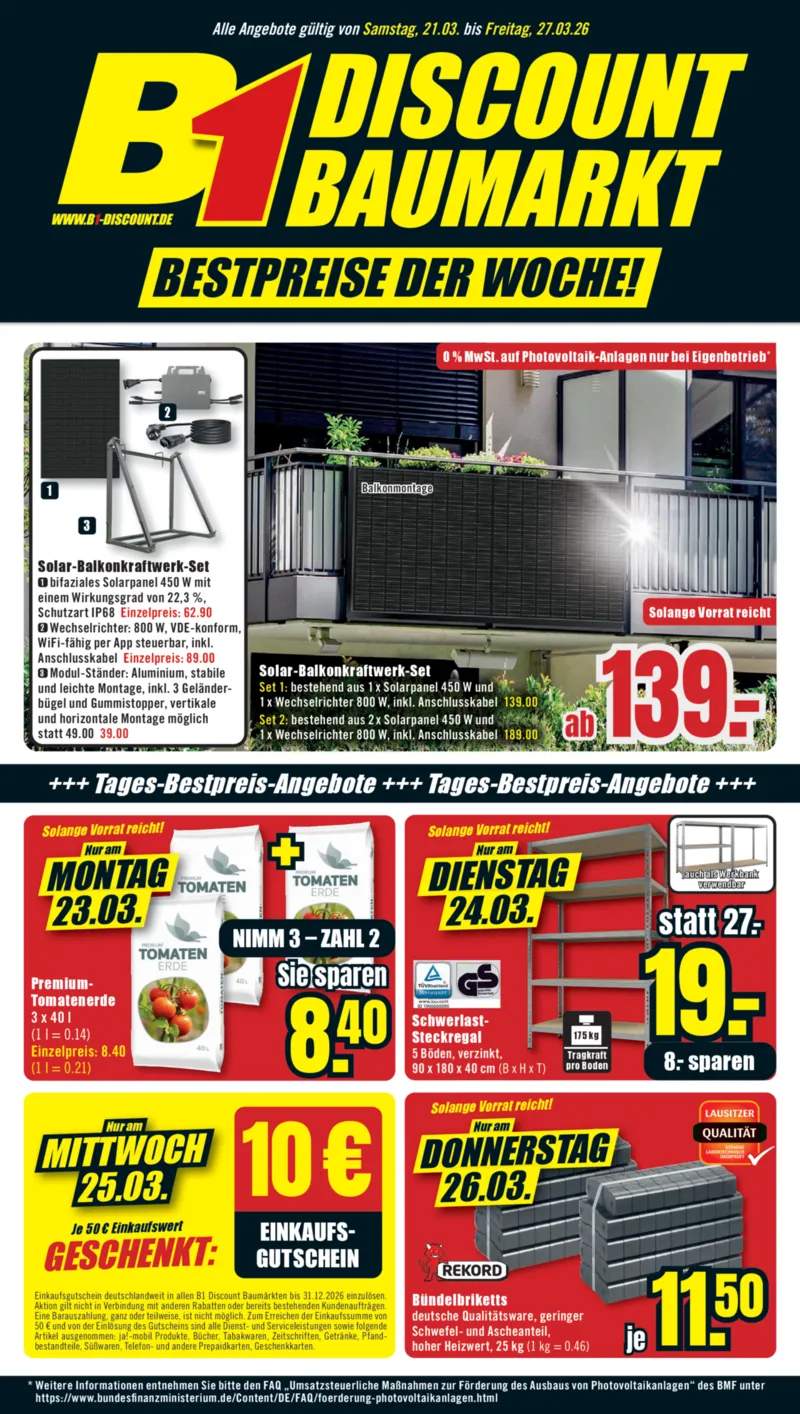 B1 Discount Prospekt vom 21.03.2026, Seite 1