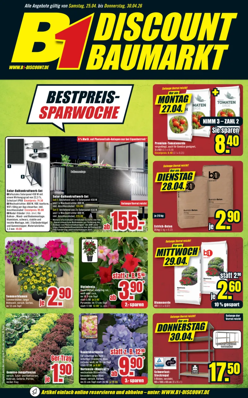 B1 Discount Prospekt vom 25.04.2026, Seite 1