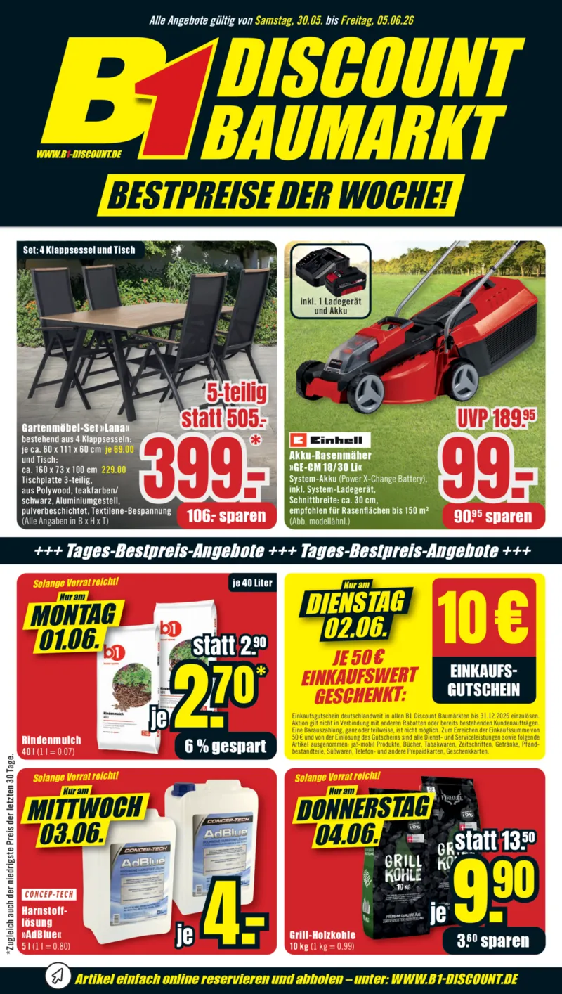B1 Discount Prospekt vom 30.05.2026, Seite 1