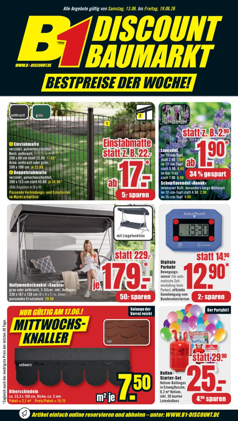 B1 Discount Prospekt vom 13.06.2026, Seite 1
