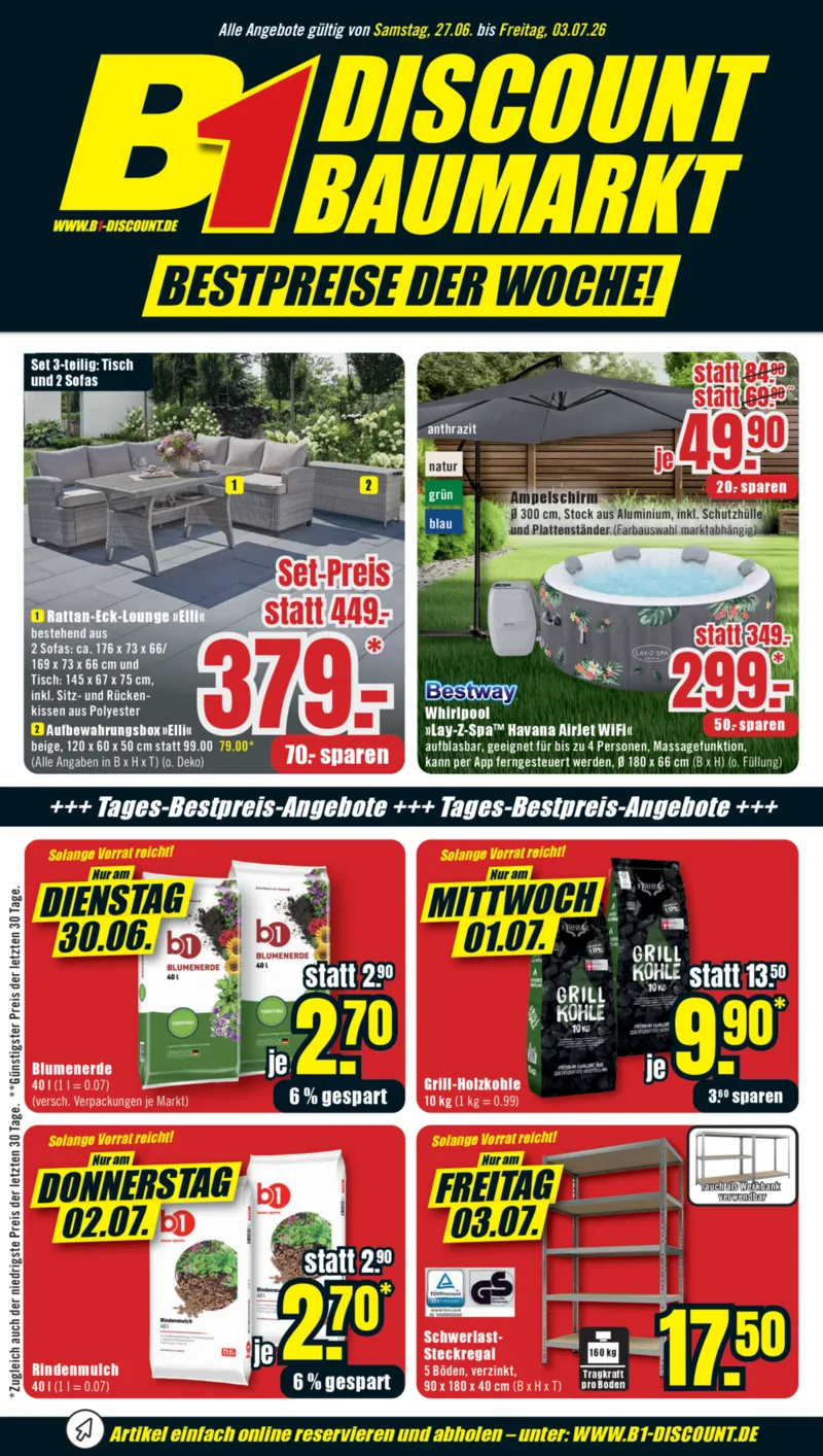 B1 Discount Prospekt vom 27.06.2026, Seite 1
