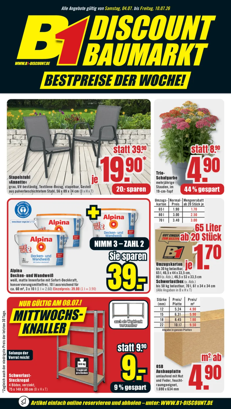 B1 Discount Prospekt vom 04.07.2026, Seite 1