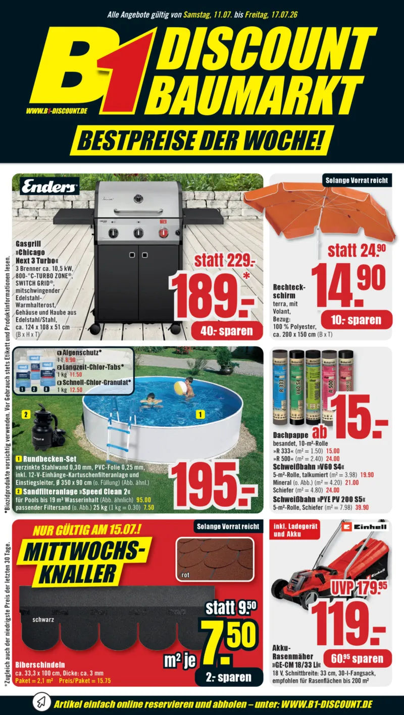 B1 Discount Prospekt vom 11.07.2026, Seite 1