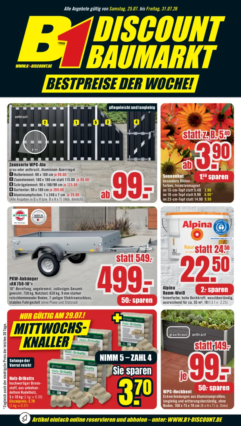 B1 Discount Prospekt vom 25.07.2026, Seite 1