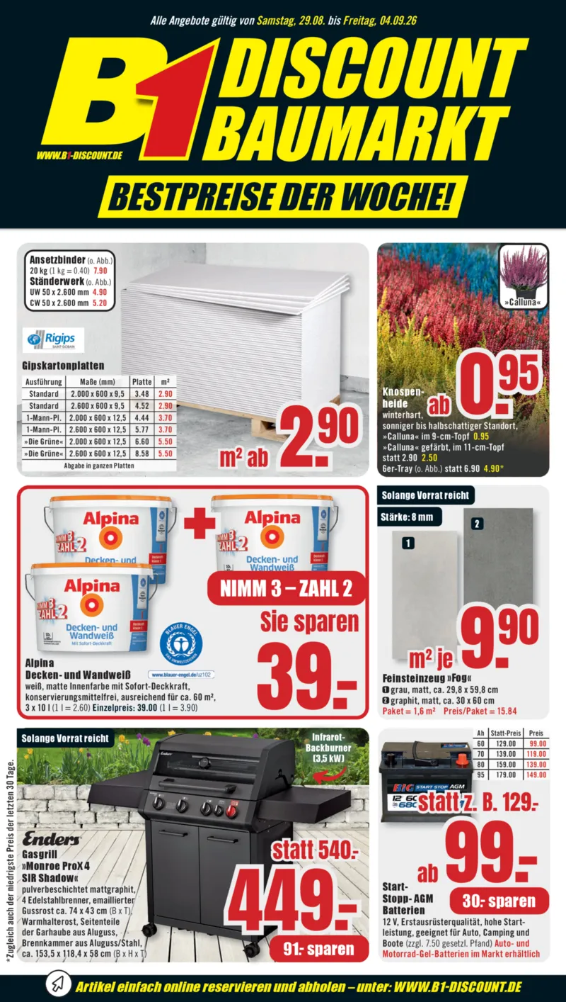 B1 Discount Prospekt vom 29.08.2026, Seite 1