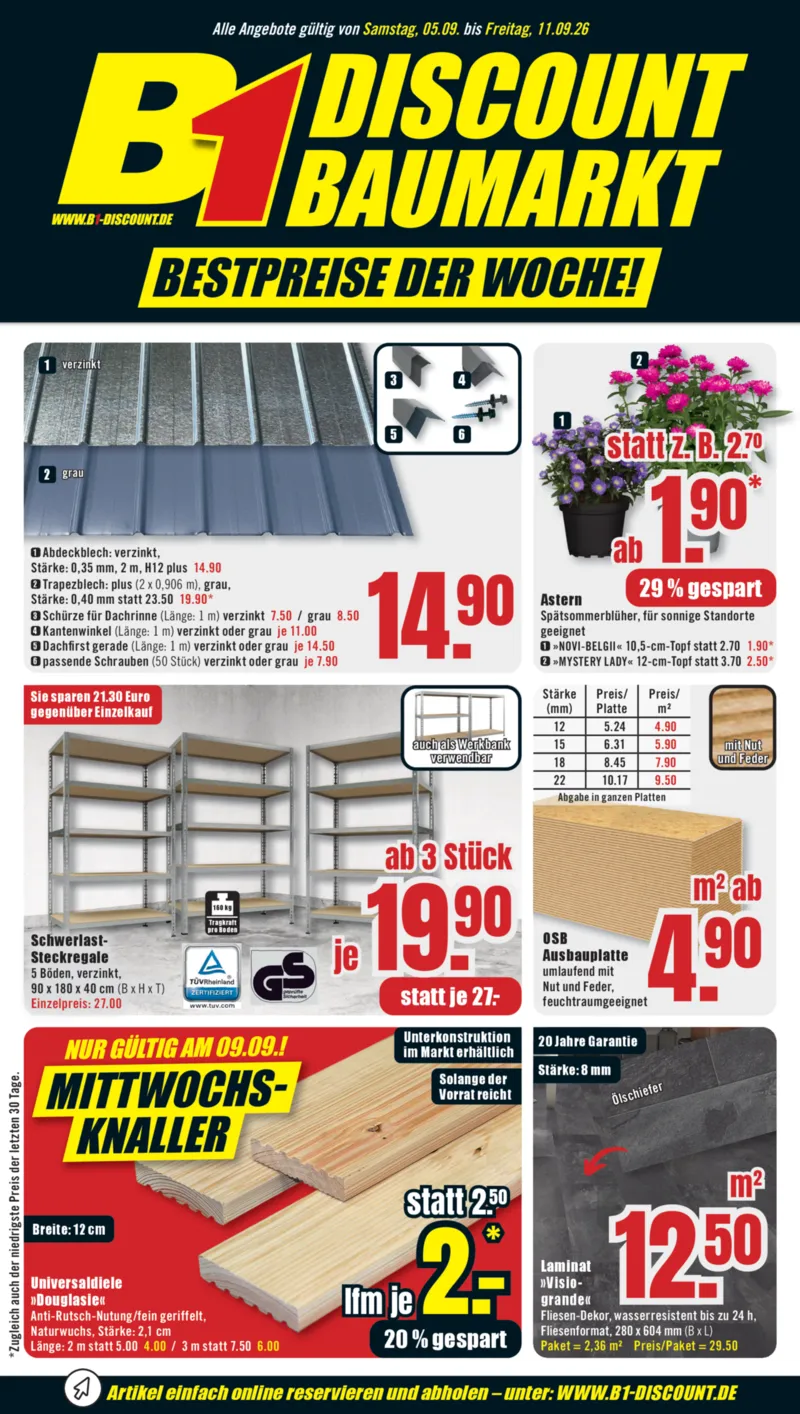 B1 Discount Prospekt vom 05.09.2026, Seite 1