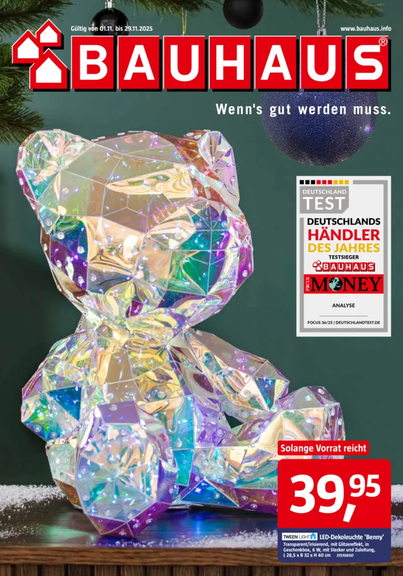 Bauhaus Prospekt vom 01.11.2025, Seite 1 Bauhaus Prospekt vom 01.11.2025, Seite 1