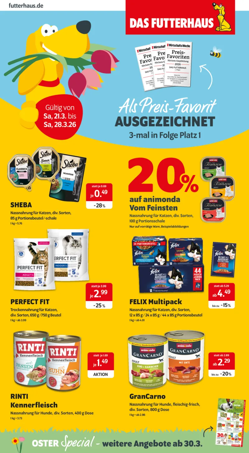 Das Futterhaus Prospekt vom 21.03.2026, Seite 1