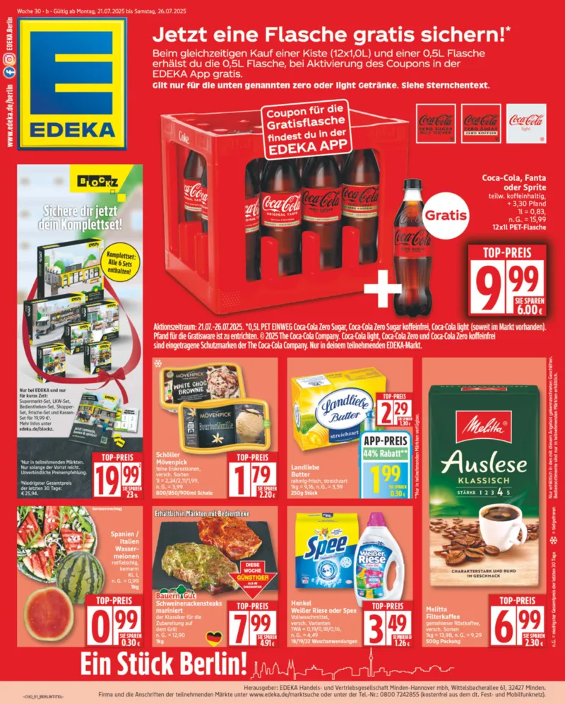 Edeka Prospekt vom 21.07.2025, Seite 1