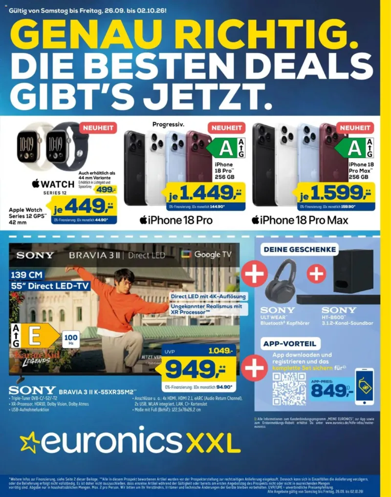 Euronics Prospekt vom 26.09.2026, Seite 1