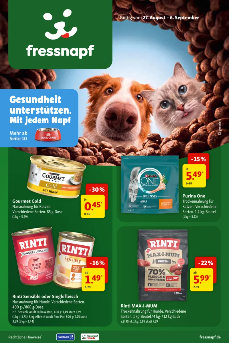 Fressnapf Prospekt vom 27.08.2026, Seite 1