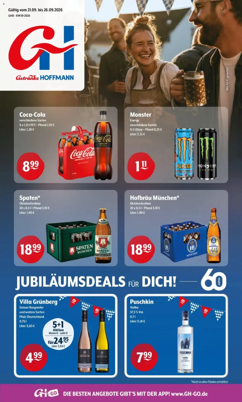Getränke Hoffmann Prospekt vom 21.09.2026, Seite 1