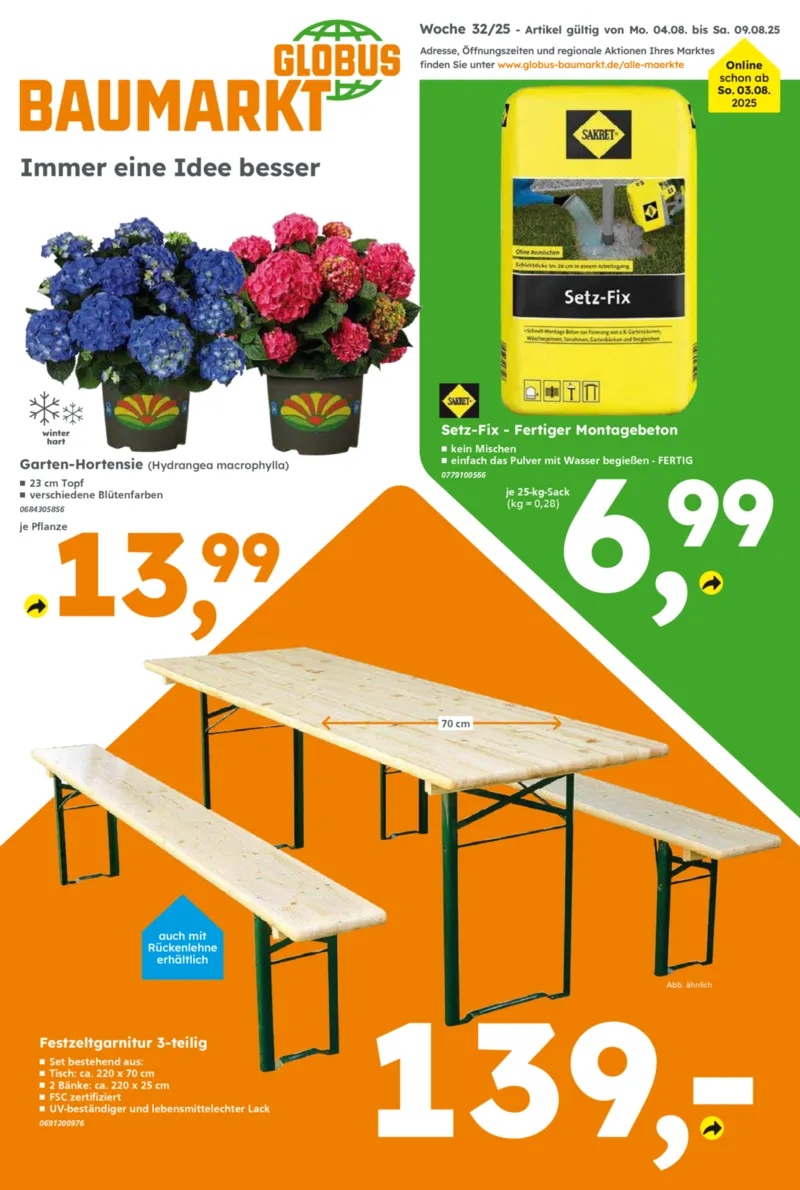 Globus Baumarkt Prospekt vom 04.08.2025, Seite 1