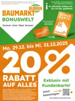 Globus Baumarkt Prospekt vom 29.12.2025
