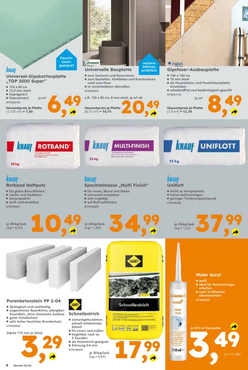 Globus Baumarkt Prospekt vom 12.01.2026, Seite 8