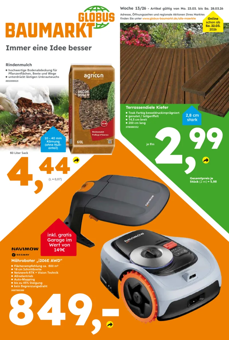 Globus Baumarkt Prospekt vom 23.03.2026, Seite 1
