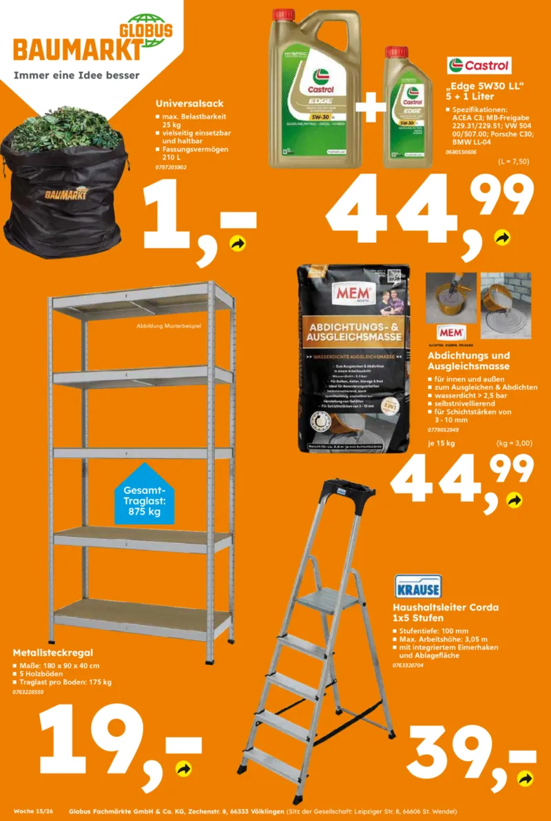 Globus Baumarkt Prospekt vom 07.04.2026, Seite 16