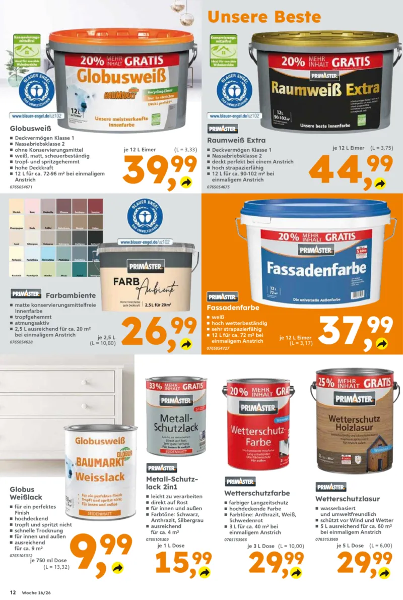 Globus Baumarkt Prospekt vom 13.04.2026, Seite 12