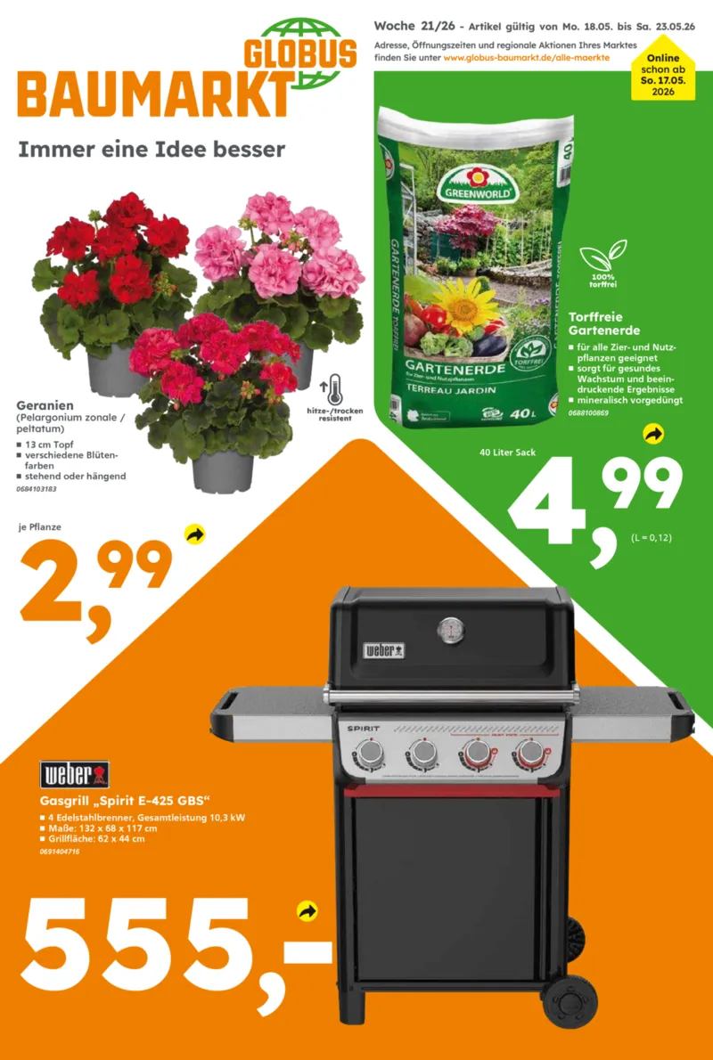 Globus Baumarkt Prospekt vom 18.05.2026, Seite 1