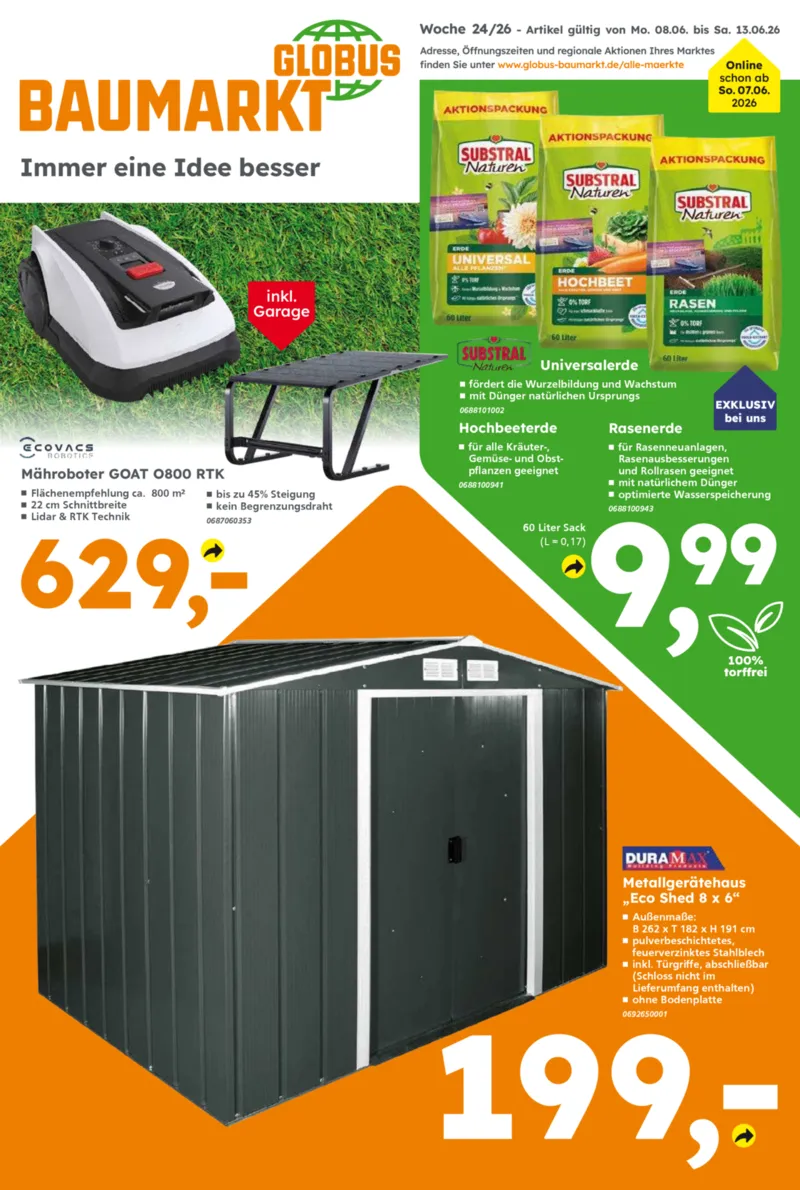 Globus Baumarkt Prospekt vom 08.06.2026, Seite 1