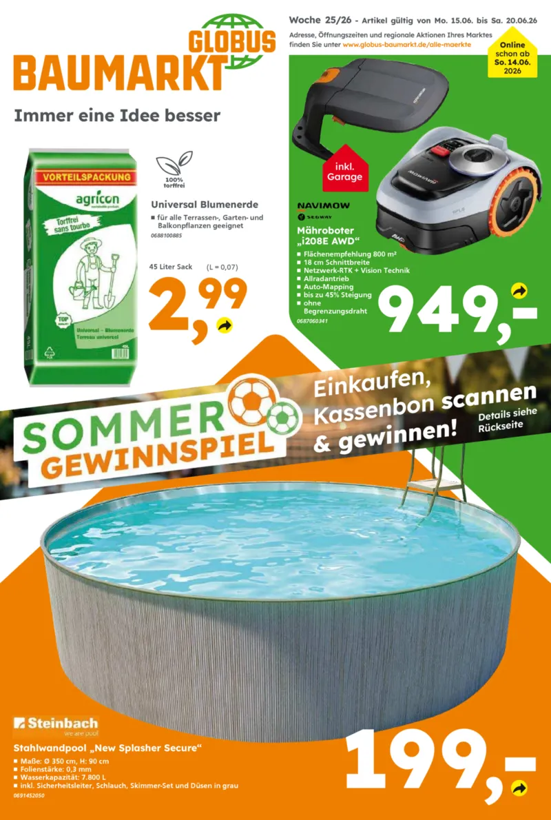 Globus Baumarkt Prospekt vom 15.06.2026, Seite 1
