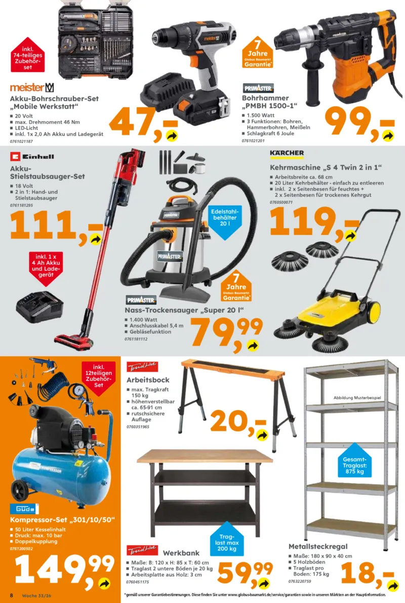 Globus Baumarkt Prospekt vom 10.08.2026, Seite 8