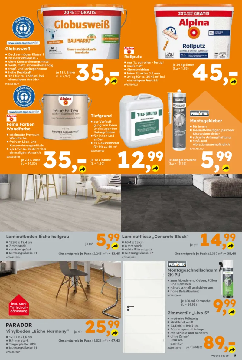 Globus Baumarkt Prospekt vom 24.08.2026, Seite 9