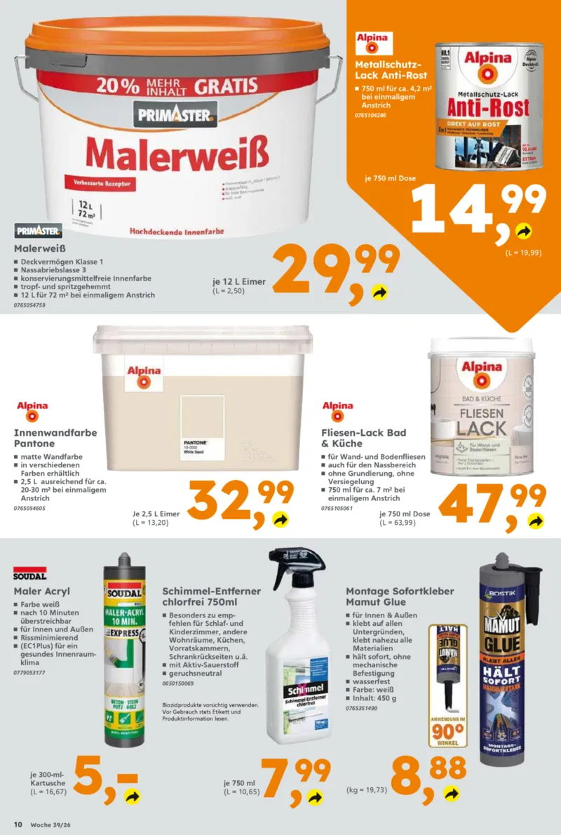 Globus Baumarkt Prospekt vom 21.09.2026, Seite 10