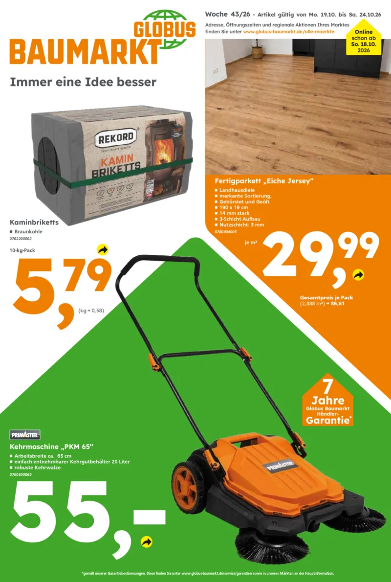 Globus Baumarkt Prospekt vom 19.10.2026, Seite 1