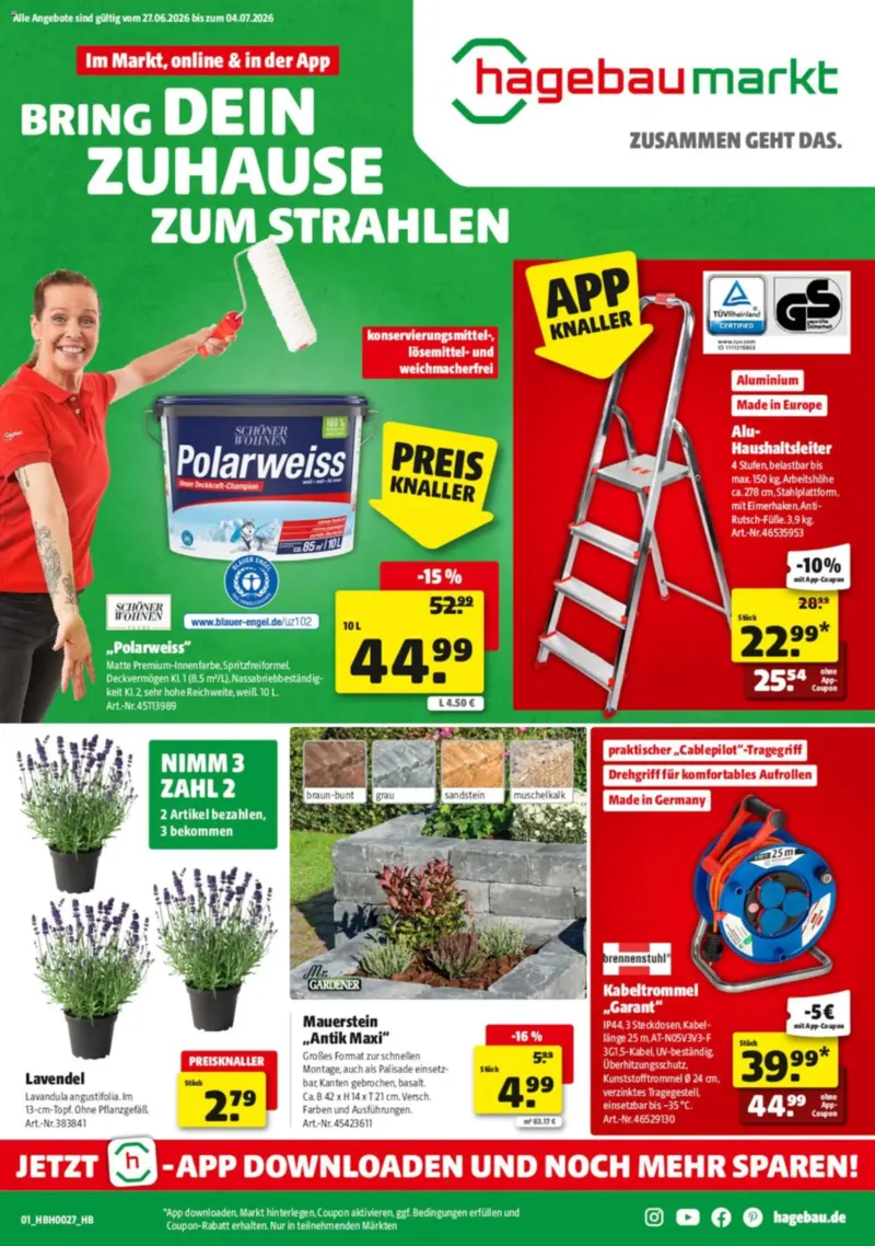 Hagebau Prospekt vom 27.06.2026, Seite 1