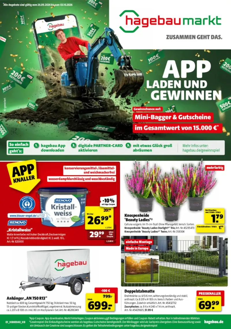 Hagebau Prospekt vom 26.09.2026, Seite 1