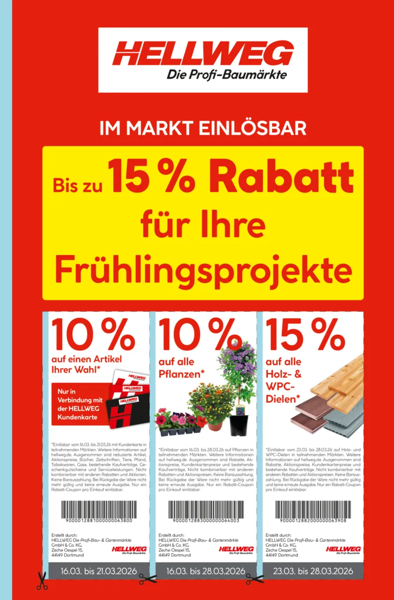 Hellweg Prospekt vom 16.03.2026, Seite 1