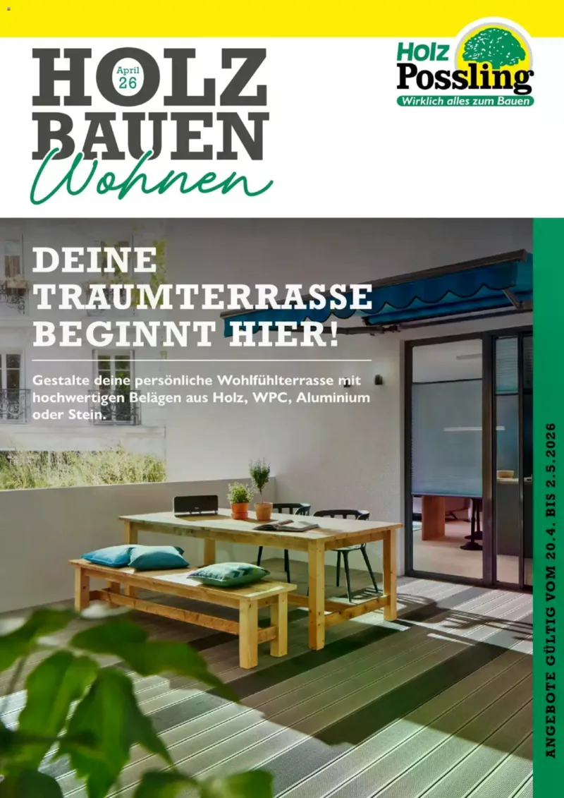 Holz Possling Prospekt vom 19.04.2026, Seite 1