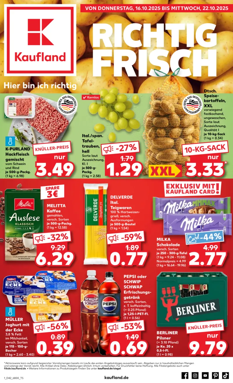 Kaufland Prospekt vom 16.10.2025, Seite 1 Kaufland Prospekt vom 16.10.2025, Seite 1