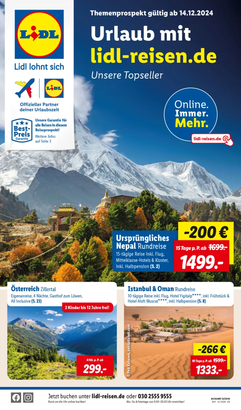 Lidl-Reisen Prospekt vom 13.12.2024, Seite 1