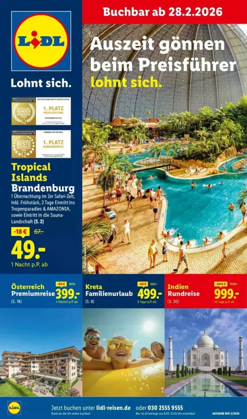 Lidl-Reisen Prospekt vom 28.02.2026, Seite 1